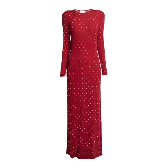 Paco Rabanne Dresses & Skirts - Paco Rabanne Embellished Red Polka Dot Dress Size 40 FR / 8 US